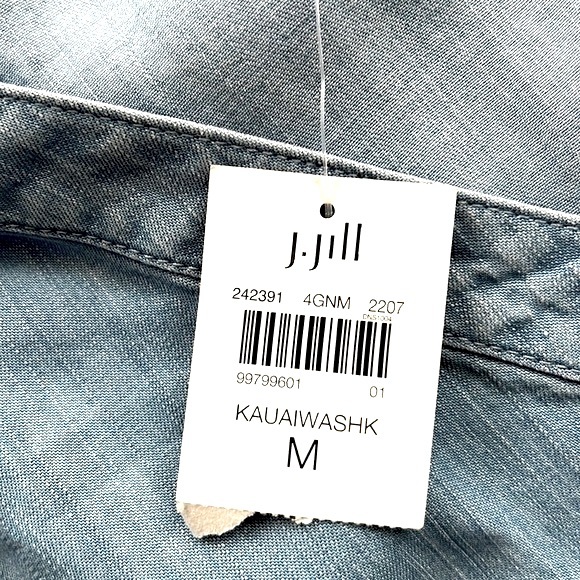 J. Jill Denim Top Sleeveless Popover Chambray 100% Tencel Size Medium NWT - Picture 7 of 12